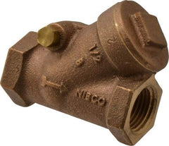 NIBCO - 1/2" Bronze Check Valve - Y-Pattern, FNPT x FNPT, 200 WOG - USA Tool & Supply