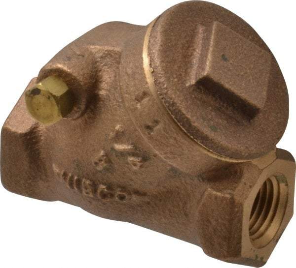 NIBCO - 1/4" Bronze Check Valve - Y-Pattern, FNPT x FNPT, 200 WOG - USA Tool & Supply