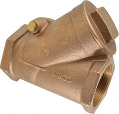 NIBCO - 2" Bronze Check Valve - Y-Pattern, FNPT x FNPT, 200 WOG - USA Tool & Supply