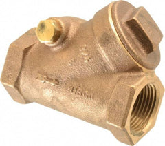 NIBCO - 3/4" Bronze Check Valve - Y-Pattern, FNPT x FNPT, 200 WOG - USA Tool & Supply