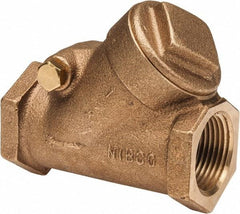 NIBCO - 1" Bronze Check Valve - Y-Pattern, FNPT x FNPT, 300 WOG - USA Tool & Supply