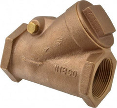 NIBCO - 1-1/2" Bronze Check Valve - Y-Pattern, FNPT x FNPT, 300 WOG - USA Tool & Supply