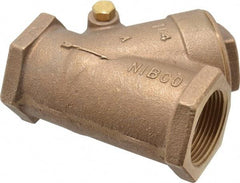 NIBCO - 1-1/4" Bronze Check Valve - Y-Pattern, FNPT x FNPT, 300 WOG - USA Tool & Supply