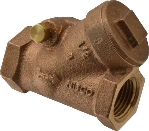 NIBCO - 1/2" Bronze Check Valve - Y-Pattern, FNPT x FNPT, 300 WOG - USA Tool & Supply