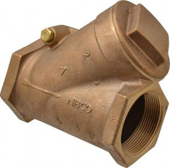NIBCO - 2" Bronze Check Valve - Y-Pattern, FNPT x FNPT, 300 WOG - USA Tool & Supply
