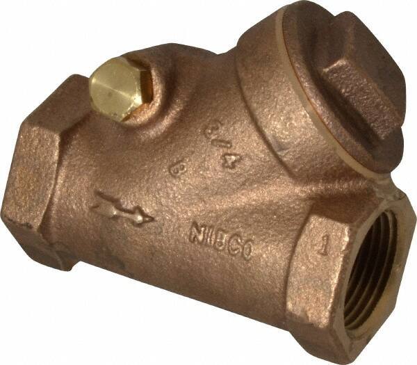NIBCO - 3/4" Bronze Check Valve - Y-Pattern, FNPT x FNPT, 300 WOG - USA Tool & Supply