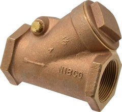NIBCO - 1-1/2" Bronze Check Valve - Y-Pattern, FNPT x FNPT, 300 WOG - USA Tool & Supply
