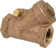NIBCO - 1/2" Bronze Check Valve - Y-Pattern, FNPT x FNPT, 300 WOG - USA Tool & Supply
