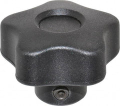 Elesa - 1.57" Head Diam, 5 Point Lobed Knob - 5/16" Hole, Thermoplastic, Black - USA Tool & Supply