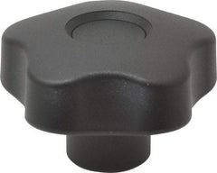 Elesa - 1.97" Head Diam, 5 Point Lobed Knob - 5/16-18 Hole, Thermoplastic, Black - USA Tool & Supply