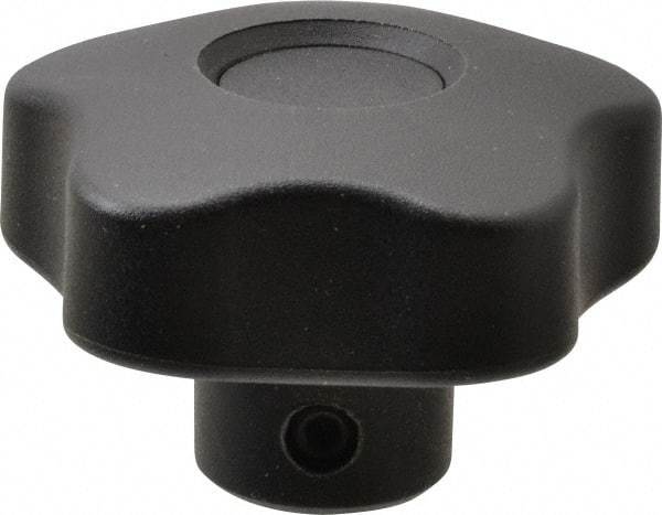Elesa - 1.97" Head Diam, 5 Point Lobed Knob - 5/16" Hole, Thermoplastic, Black - USA Tool & Supply