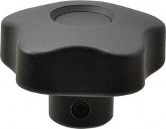 Elesa - 1.97" Head Diam, 5 Point Lobed Knob - 5/16" Hole, Thermoplastic, Black - USA Tool & Supply