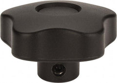 Elesa - 2.48" Head Diam, 5 Point Lobed Knob - 3/8" Hole, Thermoplastic, Black - USA Tool & Supply