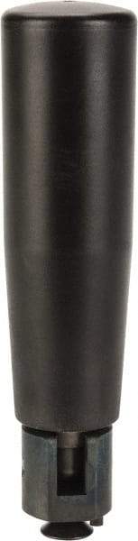 Elesa - M6x1.0 Stem, Revolving (Folding) Handwheel & Machine Handle - Technopolymer Cylindrical Handle, Steel Stem, 3.54" Handle Length, 4.48" OAL - USA Tool & Supply