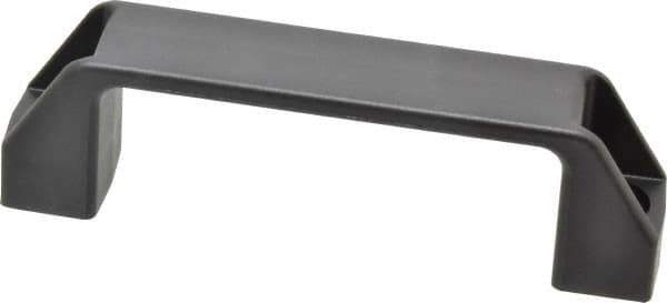 Elesa - 4.61" Center to Center, 1.02" Wide Handle, Black Matte Finish Plastic Pull Handle - 5.28" Long, 1.61" High - USA Tool & Supply