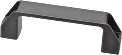 Elesa - 4.61" Center to Center, 1.02" Wide Handle, Black Matte Finish Plastic Pull Handle - 5.28" Long, 1.61" High - USA Tool & Supply