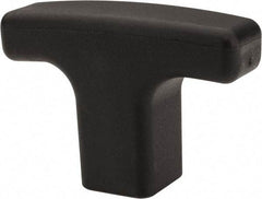 Elesa - 1/4-20 Hole Thread, 1.57" Head Length, Technopolymer, Female Insert T Handle - 0.47" Hole Depth, 1/2" Hub Diam, 0.78" Hub Height, Black - USA Tool & Supply