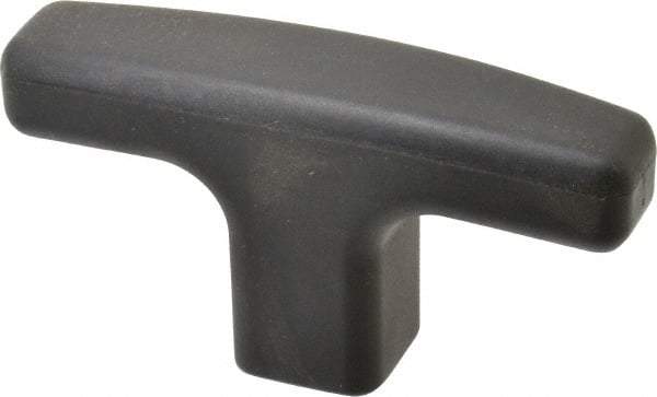 Elesa - 3/8-16 Hole Thread, 3.14" Head Length, Technopolymer, Female Insert T Handle - 0.78" Hole Depth, 3/4" Hub Diam, 1.02" Hub Height, Black - USA Tool & Supply