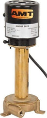 American Machine & Tool - 1.5 Amp, 115 Volt, 1/25 hp, 1 Phase, 1,725 RPM, Immersion Machine Tool & Recirculating Pump - 8 GPM, 3/4" Inlet, 5 psi, 12.4" Overall Height, NPT Thread, Brass Impeller, TEFC Motor - USA Tool & Supply