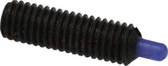 Jergens - M8 x 1.25, 25mm Thread Length, 5mm Plunger Projection, Steel Threaded Spring Plunger - 3.43mm Max Plunger Diam, 25mm Plunger Length, 1.35 Kg Init End Force, 6.75 Kg Final End Force, 4mm Hex - USA Tool & Supply