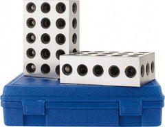 Fowler - 0.0003 Squareness Per Inch, Hardened Steel, 2-4-6 Block with 31 Hole Setup Block - 0.001 Inch Overall Tolerance, 5/8 - 11 Inch Tapped Hole Size, 56-60 RC Hardness, Sold As Matched Pair - USA Tool & Supply