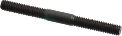 Jergens - M6x1.0 65mm OAL Equal Double Threaded Stud - Alloy Steel, Black Oxide Finish, 24mm Equal Thread Length, Metric - USA Tool & Supply