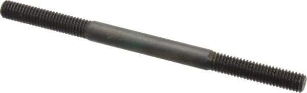 Jergens - M6x1.0 95mm OAL Equal Double Threaded Stud - Alloy Steel, Black Oxide Finish, 27mm Equal Thread Length, Metric - USA Tool & Supply