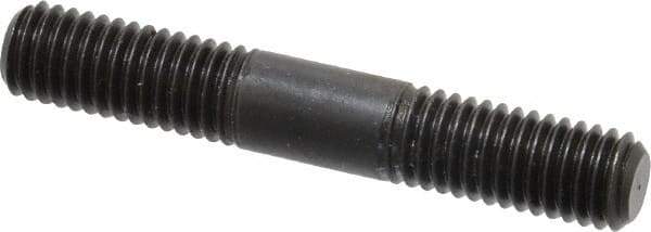 Jergens - M8x1.25 50mm OAL Equal Double Threaded Stud - Alloy Steel, Black Oxide Finish, 17mm Equal Thread Length, Metric - USA Tool & Supply