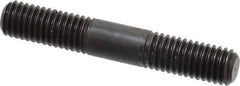 Jergens - M8x1.25 50mm OAL Equal Double Threaded Stud - Alloy Steel, Black Oxide Finish, 17mm Equal Thread Length, Metric - USA Tool & Supply
