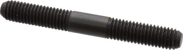 Jergens - M8x1.25 65mm OAL Equal Double Threaded Stud - Alloy Steel, Black Oxide Finish, 24mm Equal Thread Length, Metric - USA Tool & Supply
