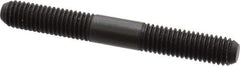 Jergens - M8x1.25 65mm OAL Equal Double Threaded Stud - Alloy Steel, Black Oxide Finish, 24mm Equal Thread Length, Metric - USA Tool & Supply
