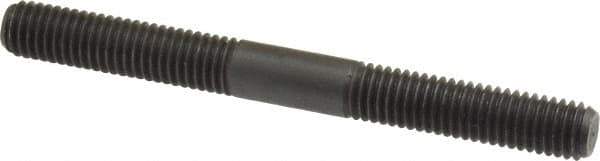 Jergens - M8x1.25 80mm OAL Equal Double Threaded Stud - Alloy Steel, Black Oxide Finish, 31mm Equal Thread Length, Metric - USA Tool & Supply