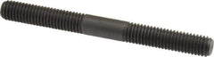 Jergens - M8x1.25 80mm OAL Equal Double Threaded Stud - Alloy Steel, Black Oxide Finish, 31mm Equal Thread Length, Metric - USA Tool & Supply