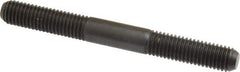 Jergens - M10x1.50 95mm OAL Equal Double Threaded Stud - Alloy Steel, Black Oxide Finish, 35mm Equal Thread Length, Metric - USA Tool & Supply