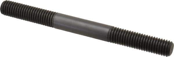 Jergens - M10x1.50 110mm OAL Equal Double Threaded Stud - Alloy Steel, Black Oxide Finish, 35mm Equal Thread Length, Metric - USA Tool & Supply