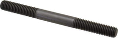 Jergens - M10x1.50 110mm OAL Equal Double Threaded Stud - Alloy Steel, Black Oxide Finish, 35mm Equal Thread Length, Metric - USA Tool & Supply