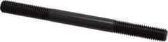 Jergens - M10x1.50 125mm OAL Equal Double Threaded Stud - Alloy Steel, Black Oxide Finish, 35mm Equal Thread Length, Metric - USA Tool & Supply