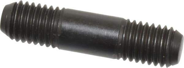 Jergens - M12x1.75 50mm OAL Equal Double Threaded Stud - Alloy Steel, Black Oxide Finish, 15mm Equal Thread Length, Metric - USA Tool & Supply
