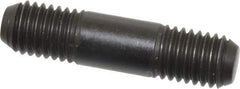 Jergens - M12x1.75 50mm OAL Equal Double Threaded Stud - Alloy Steel, Black Oxide Finish, 15mm Equal Thread Length, Metric - USA Tool & Supply