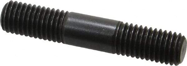 Jergens - M12x1.75 65mm OAL Equal Double Threaded Stud - Alloy Steel, Black Oxide Finish, 22mm Equal Thread Length, Metric - USA Tool & Supply