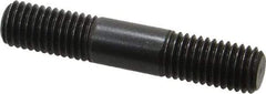 Jergens - M12x1.75 65mm OAL Equal Double Threaded Stud - Alloy Steel, Black Oxide Finish, 22mm Equal Thread Length, Metric - USA Tool & Supply