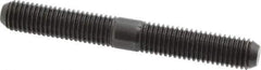 Jergens - M12x1.75 95mm OAL Equal Double Threaded Stud - Alloy Steel, Black Oxide Finish, 37mm Equal Thread Length, Metric - USA Tool & Supply