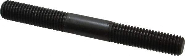 Jergens - M12x1.75 110mm OAL Equal Double Threaded Stud - Alloy Steel, Black Oxide Finish, 39mm Equal Thread Length, Metric - USA Tool & Supply