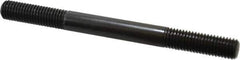 Jergens - M12x1.75 140mm OAL Equal Double Threaded Stud - Alloy Steel, Black Oxide Finish, 39mm Equal Thread Length, Metric - USA Tool & Supply