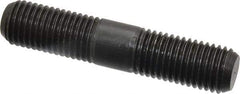 Jergens - M16x2.0 80mm OAL Equal Double Threaded Stud - Alloy Steel, Black Oxide Finish, 29mm Equal Thread Length, Metric - USA Tool & Supply