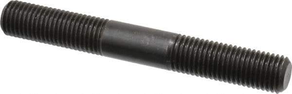Jergens - M16x2.0 125mm OAL Equal Double Threaded Stud - Alloy Steel, Black Oxide Finish, 47mm Equal Thread Length, Metric - USA Tool & Supply