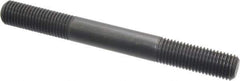 Jergens - M16x2.0 150mm OAL Equal Double Threaded Stud - Alloy Steel, Black Oxide Finish, 47mm Equal Thread Length, Metric - USA Tool & Supply