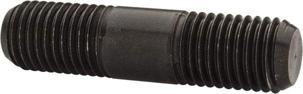 Jergens - M20x2.5 80mm OAL Equal Double Threaded Stud - Alloy Steel, Black Oxide Finish, 29mm Equal Thread Length, Metric - USA Tool & Supply