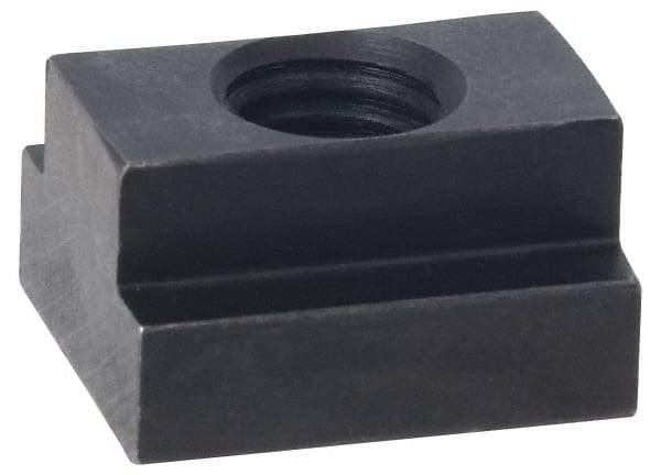 Jergens - M10x1.50 Tapped Through T Slot Nut - 14mm Slot Width, 22 x 9mm Base Width x Height, 29 x 16mm OAL x Height - USA Tool & Supply