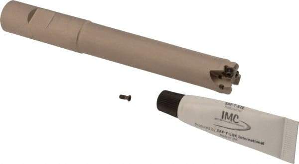 Iscar - 3/4" Cut Diam, 0.03" Max Depth, 3/4" Shank Diam, Weldon Shank Indexable High-Feed End Mill - Screw Holding Method, H600 WXCU 04 Insert, FF EWX-04 Toolholder, Through Coolant - USA Tool & Supply